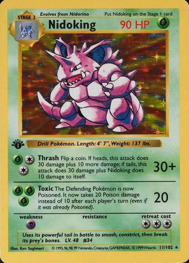 1999 Pokemon Game Nidoking-Holo #11 TCG Card