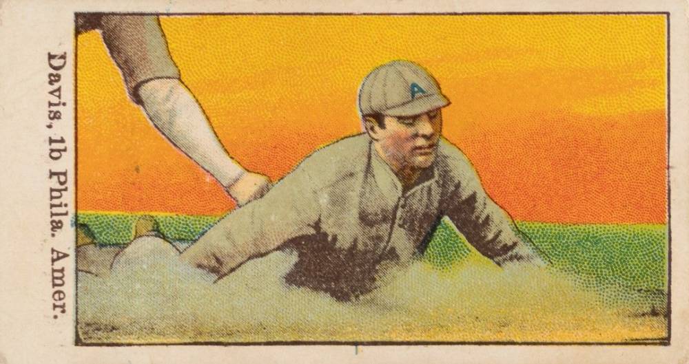 1909 Dockman & Sons Davis, 1b Phila. Amer. # Baseball Card