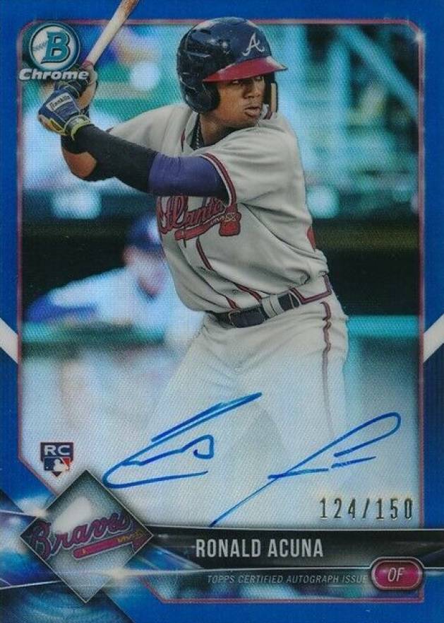 2018 Bowman Chrome Rookie Autograph Ronald Acuna #BCRARA Baseball Card