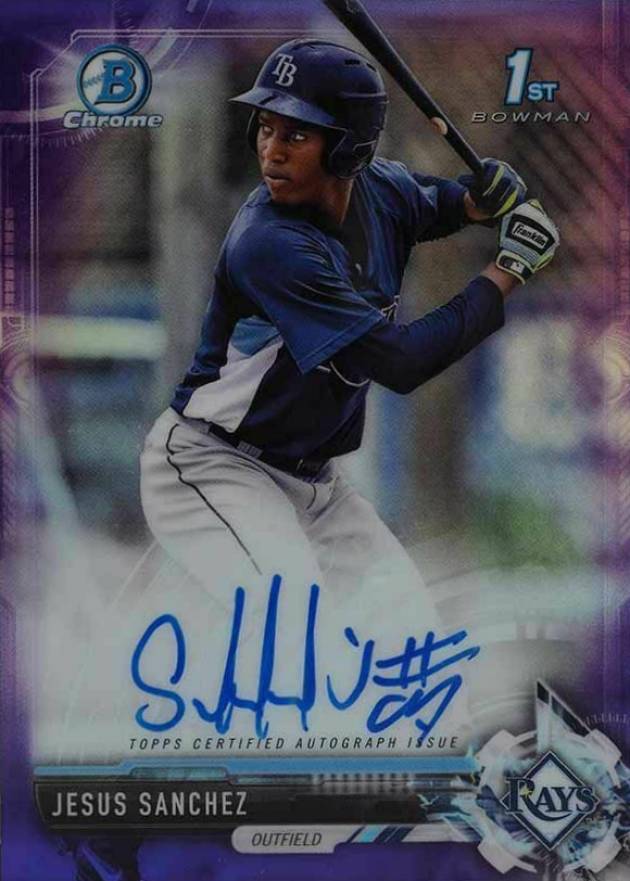 2017 Bowman Chrome Prospect Autograph Jesus Sanchez #JS Baseball Card