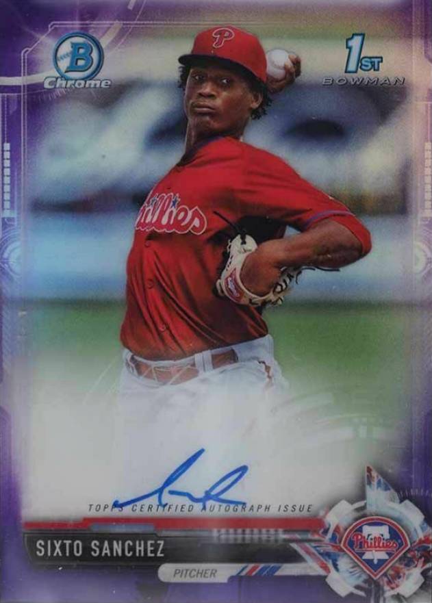 2017 Bowman Chrome Prospect Autograph Sixto Sanchez #SS Baseball Card