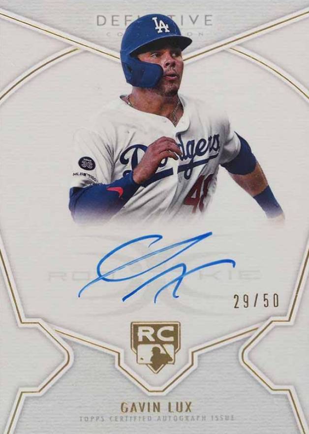 2020 Topps Definitive Collection Definitive Rookie Autographs Gavin Lux #GLUX Baseball Card