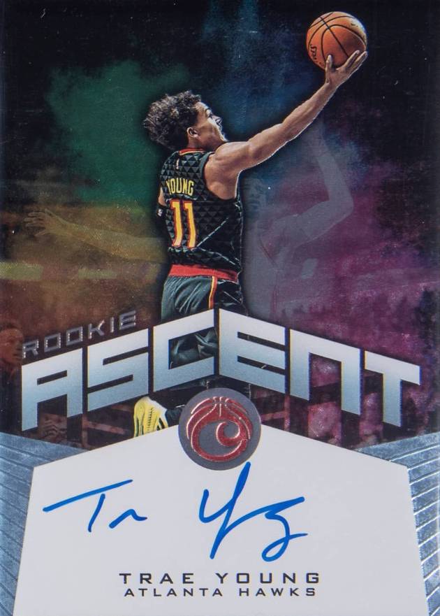 2018 Panini Chronicles Rookie Ascent Autographs Trae Young #TYG Basketball Card