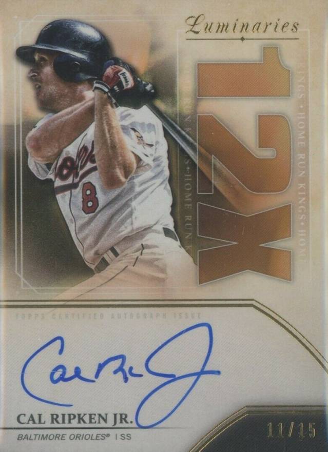 2020 Topps Luminaries Home Run Kings Autographs Cal Ripken #CRJ Baseball Card