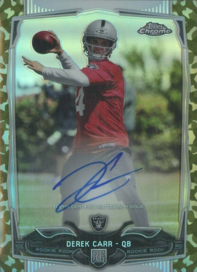 2014 Topps Chrome Derek Carr #115 Football Card