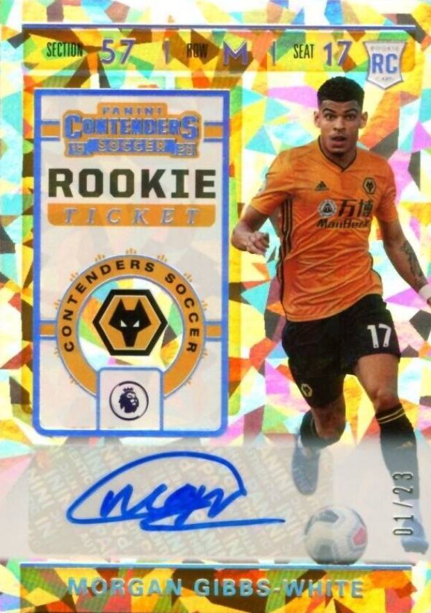 2019 Panini Chronicles Contenders Rookie Ticket Morgan Gibbs-White #RT29 Soccer Card