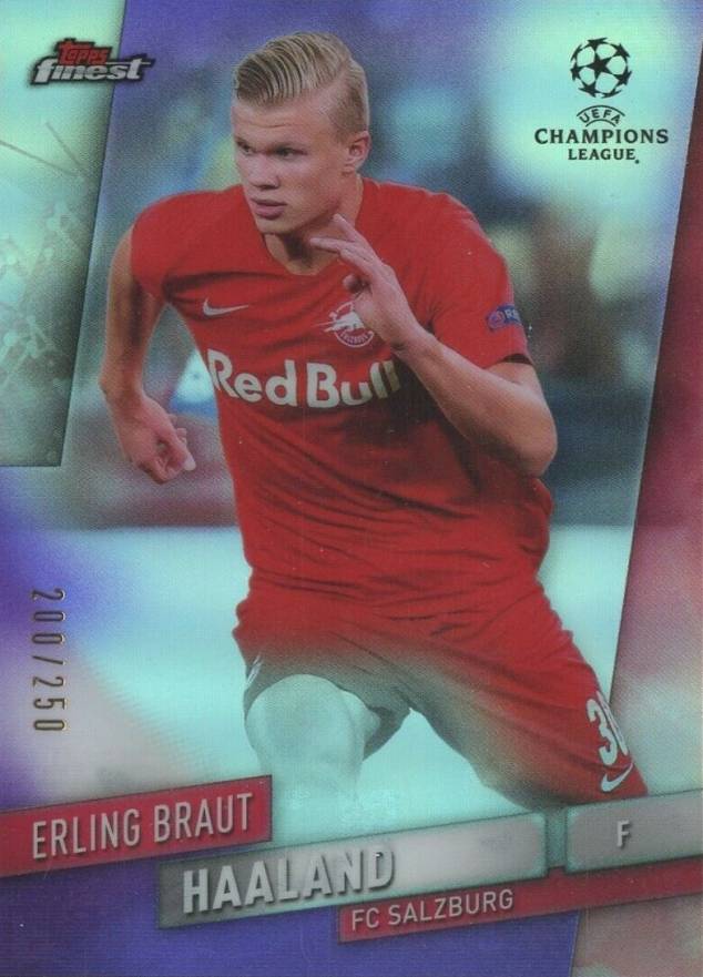 2019 Finest UEFA Champions League Erling Haaland #91 Soccer Card