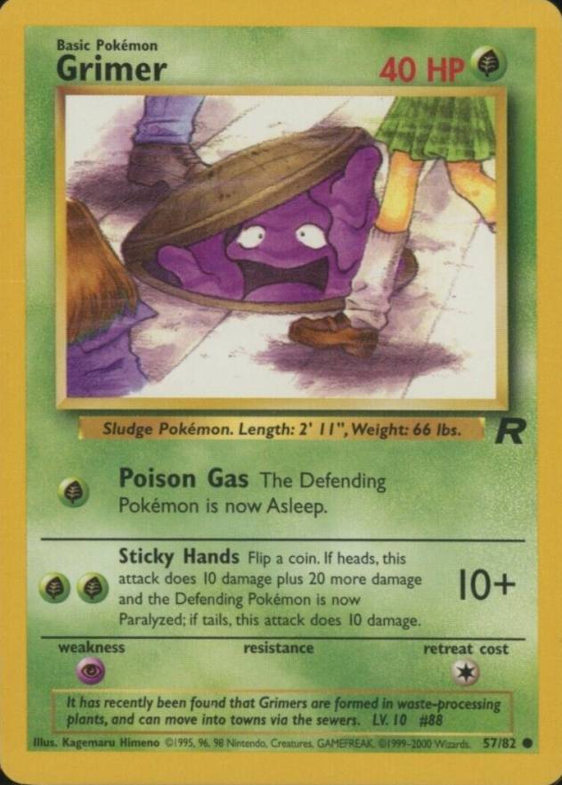 2000 Pokemon Rocket Grimer #57 TCG Card