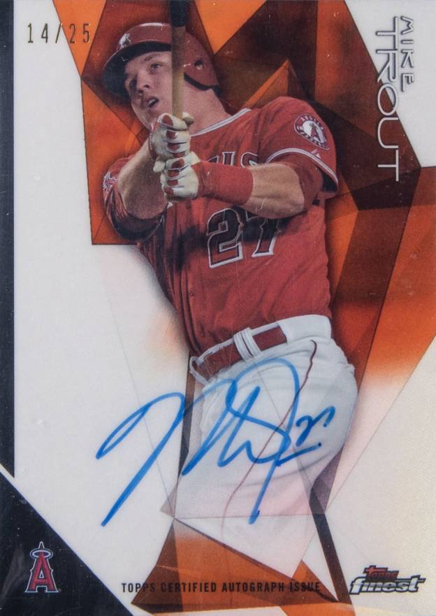 2015 Finest Autographs Mike Trout #FA-MTT Baseball Card