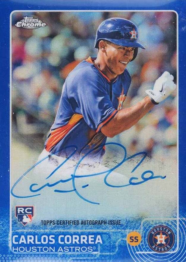 2015 Topps Chrome Autograph Rookies Carlos Correa #AR-CC Baseball Card