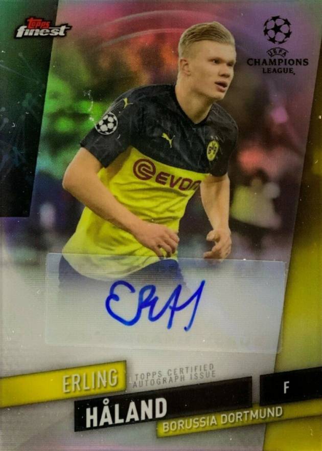 2019 Finest UEFA Champions League Autograph Erling Haaland #EH Soccer Card