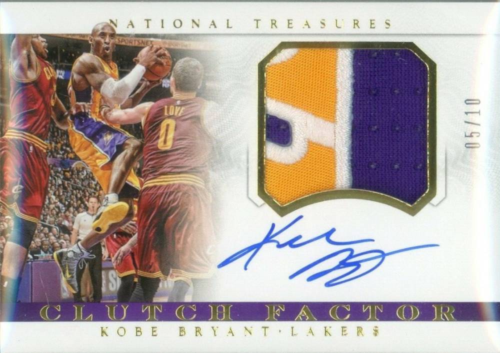 2014 Panini National Treasures Clutch Factor Autograph Material Kobe Bryant #CF-KB Basketball Card