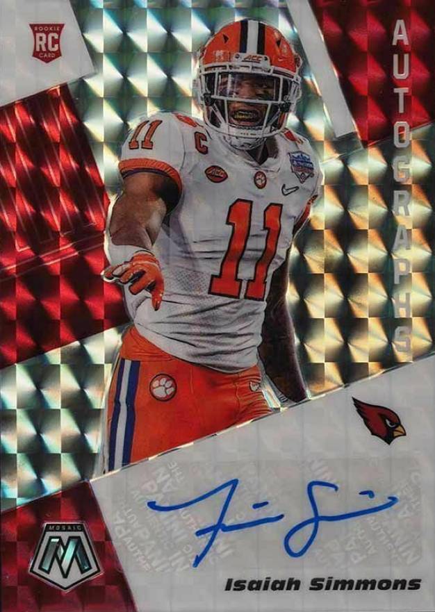 2020 Panini Mosaic Rookie Autographs Mosaic Isaiah Simmons #RA45 Football Card