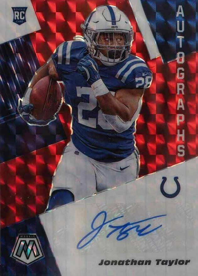 2020 Panini Mosaic Rookie Autographs Mosaic Jonathan Taylor #RA16 Football Card