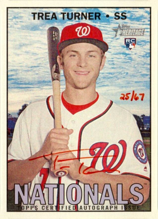 2016 Topps Heritage Real One Autographs Trea Turner #TTUR Baseball Card