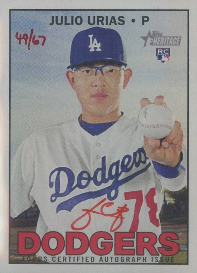 2016 Topps Heritage Real One Autographs Julio Urias #JU Baseball Card