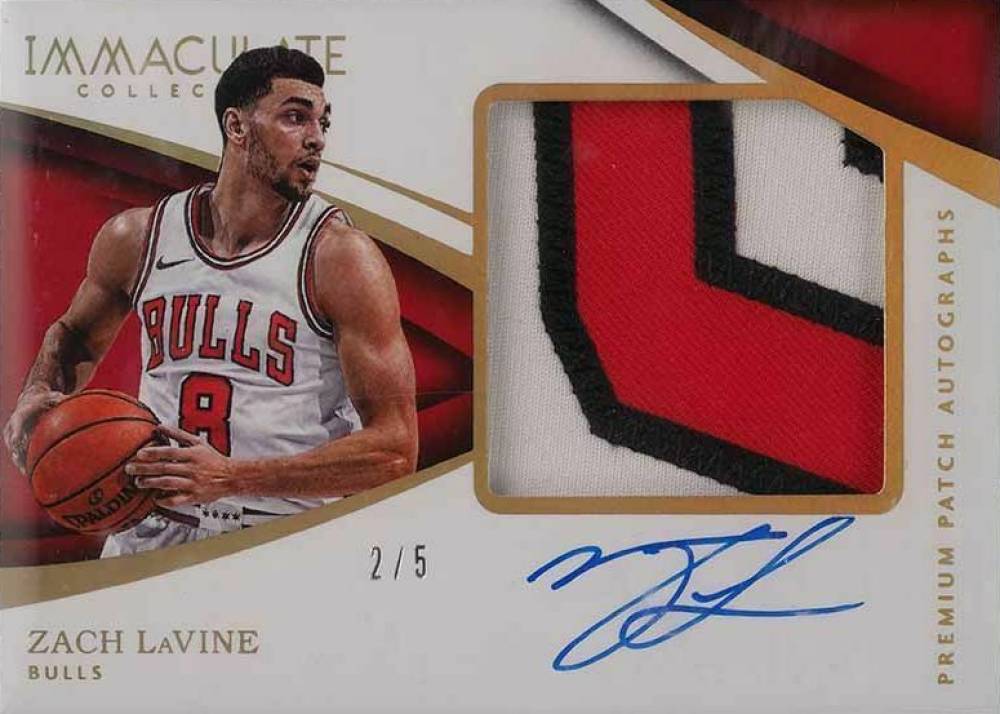 2017 Panini Immaculate Collection Premium Patch Autograph Zach LaVine #ZLV Basketball Card