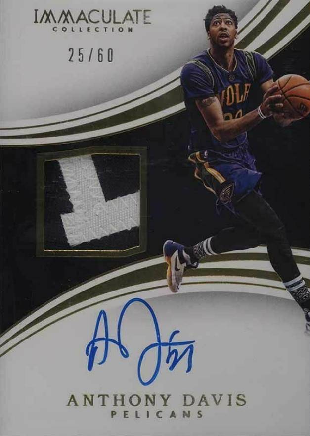 2015 Panini Immaculate Collection Patch Autographs Anthony Davis #PAAND Basketball Card