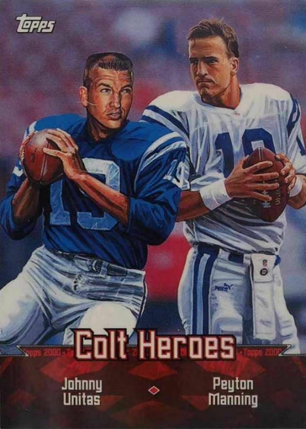 2000 Topps Combos Johnny Unitas/Peyton Manning #TC1 Football Card