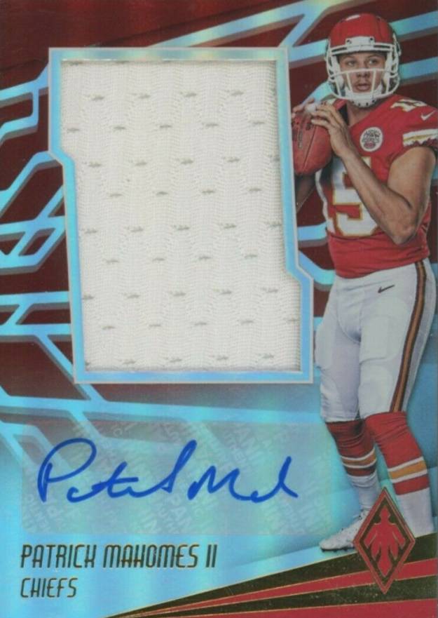 2017 Panini Phoenix Rookie Jumbo Autograph Swatch Patrick Mahomes II #JASPM Football Card