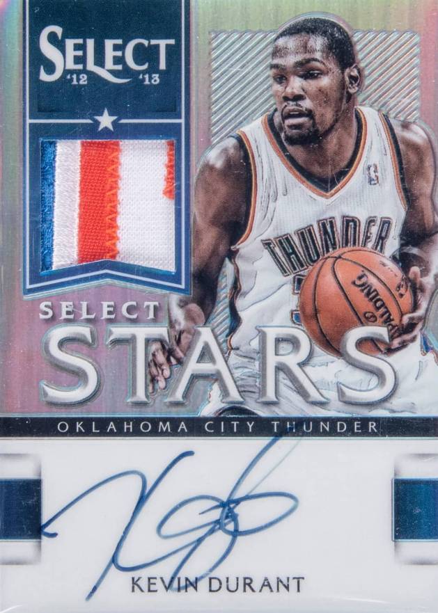 2012 Panini Select Select Stars Jersey Autographs Kevin Durant #1 Basketball Card